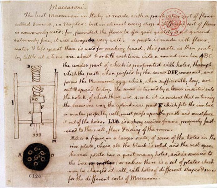 George Washington&#39;s notes for Macaroni &amp; Cheese