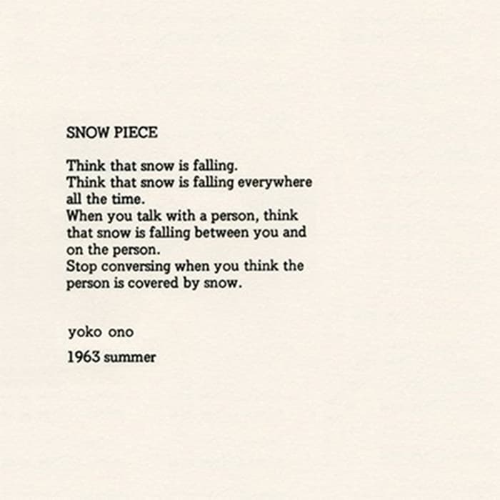Snow Piece, Yoko Ono, 1963