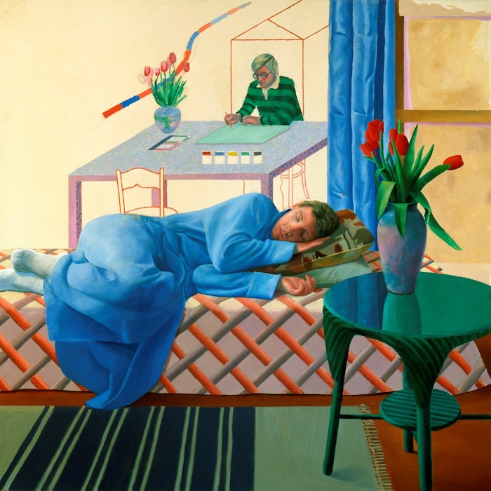 Model with Unfinished Self Portrait 1977