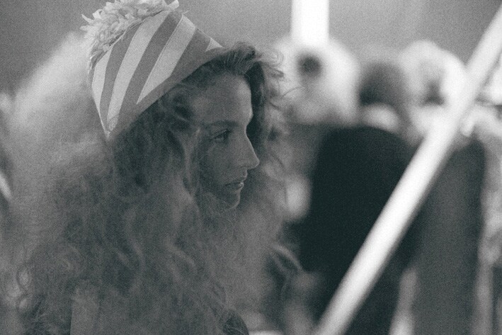 Backstage at the Peter Jensen Resort show