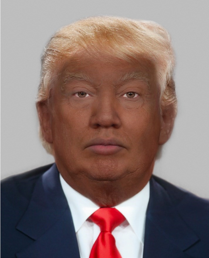 Nancy Burson, What If He Were: Black, 2018.