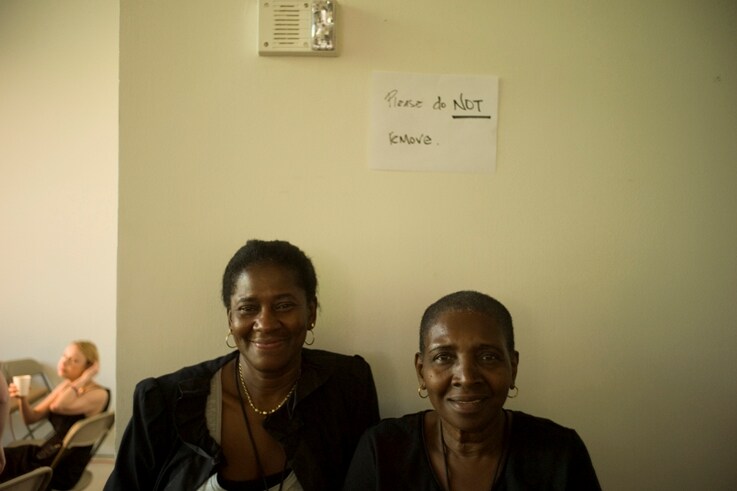 Backstage at Donna Karan