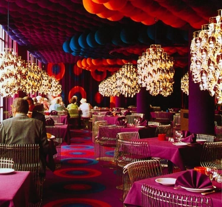 Restaurant by Verner Panton at Varna Palace, 1971