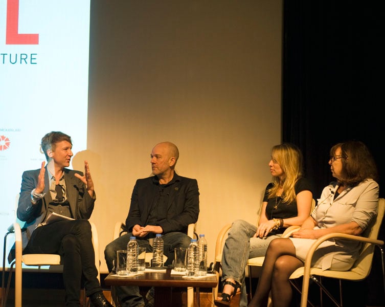 Jefferson Hack, Michael Stipe and artists Sam Taylor-Wood an