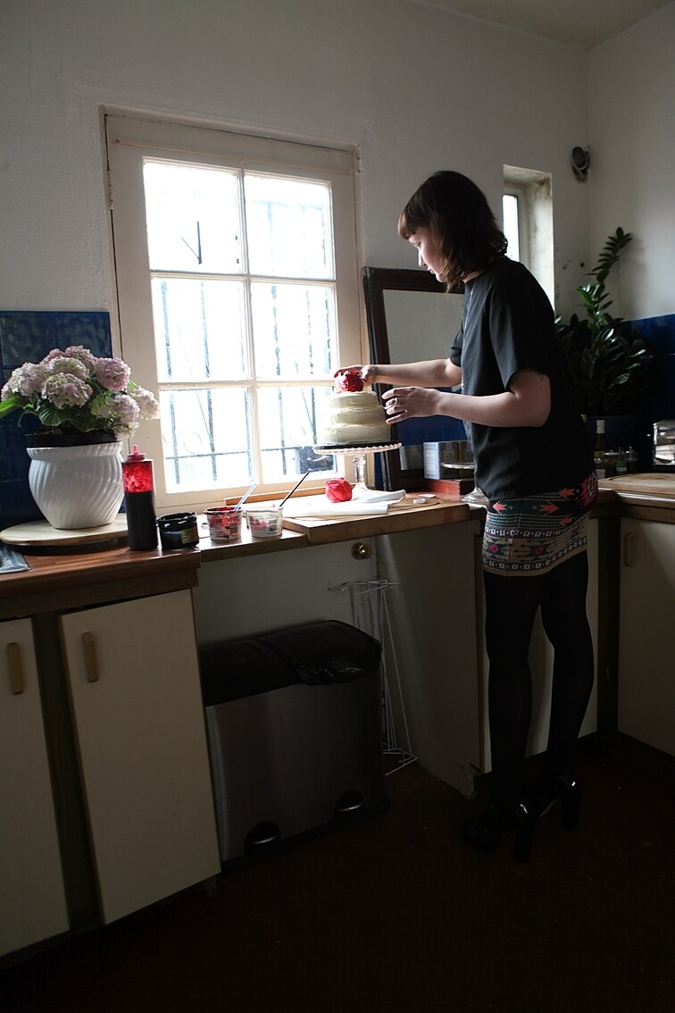 Lily Vanilli in her kitchen