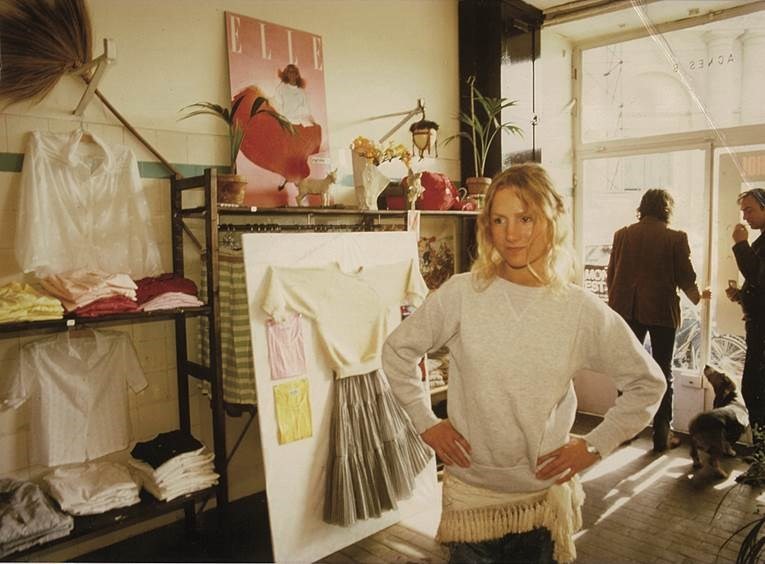 Agn&#232;s b. in her first shop in 1976 on rue du Jour