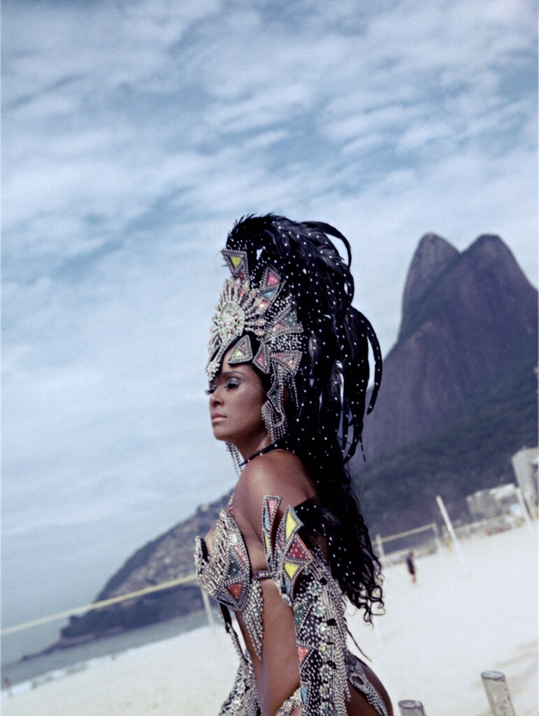 Dancer Andrea in costume for the Rio Carnival