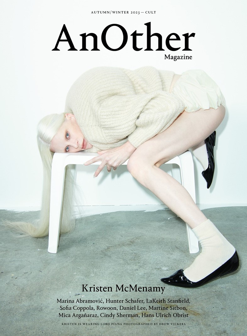 Kristen Mcmenamy Wearing A Calvin Klein Ensemble Poster by Arthur Elgort -  Fine Art America