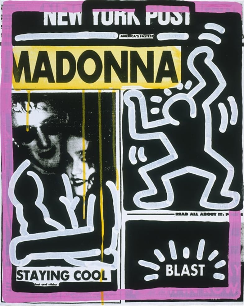 Andy Warhol and Keith Haring New York Post (Madonna), 1985