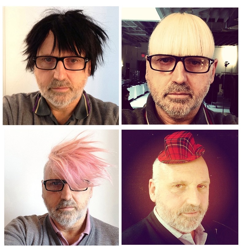 Sam McKnight in a variety of wigs
