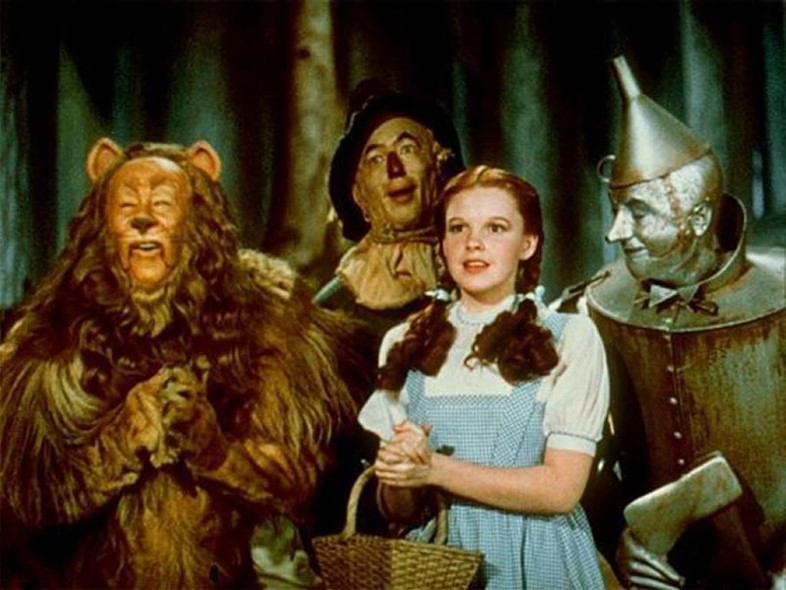Dorothy, The Lion, The Tin Man and The Scarecrow in The Wiza