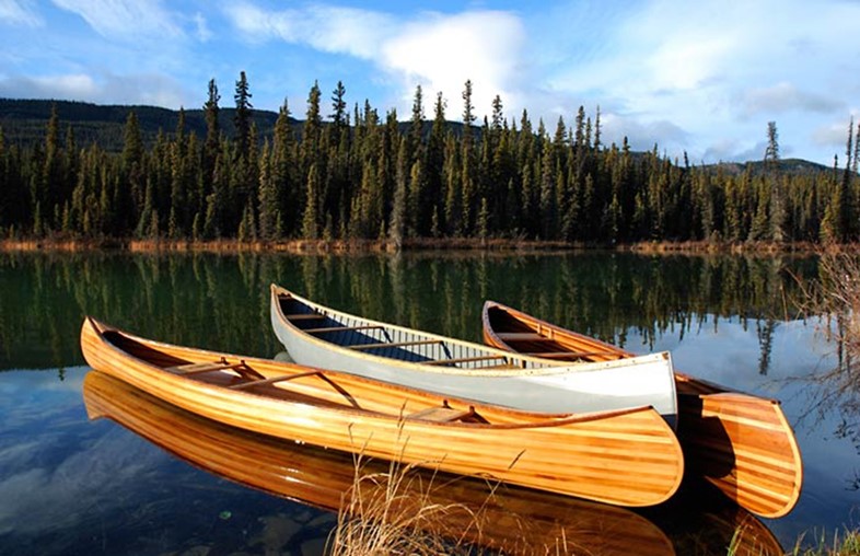 Kayaks on the Yukon River