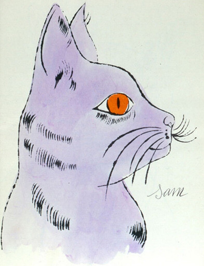 Cat (Violet) from Andy Warhol&#39;s 25 Cats named Sam and One Bl