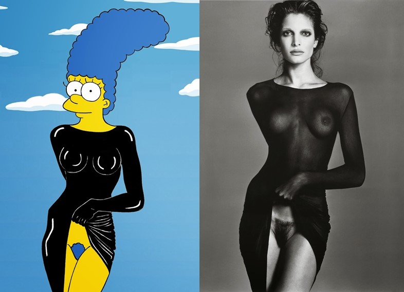 Marge Simpson as Stephanie Seymour Nude Portrait by Richard 