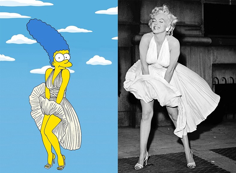 Marge Simpson as Marilyn Monroe in The Seven Year Itch, 1955