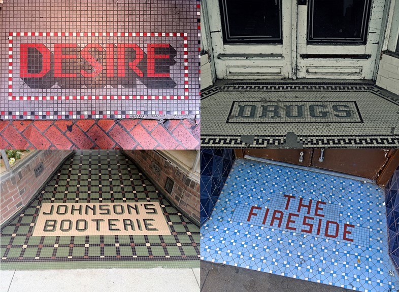 Mosaic shop fronts