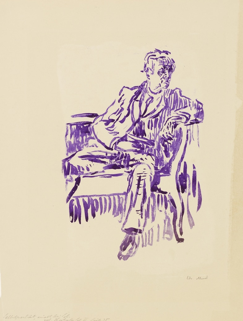 Edvard Munch Self Portrait on Sofa, 1925