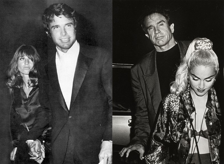 Warren Beatty with Julie Christie and Madonna