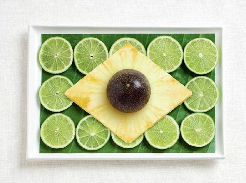 Brazil – banana leaf, limes, pineapple and passion fruit