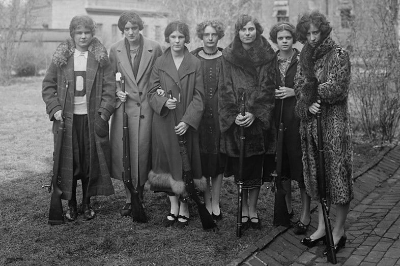 Drexel Institute’s girls’ rifle team, circa 1925.