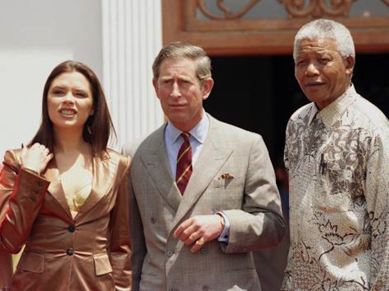 The Spice Girls with Prince Charles and Nelson Mandela, 1997