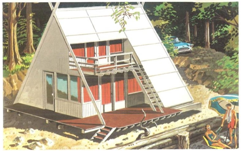 Design No. 4: Double Deck A-Frame Beach Cabin