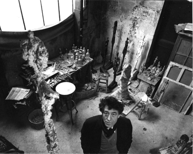 Alberto Giacometti in his studio