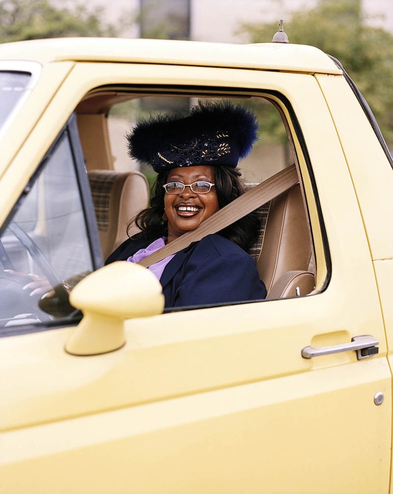 Parishioner outside Perfecting Church, Detroit, Michigan, 20