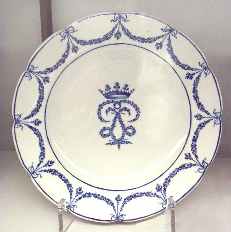 A soft porcelain Chantilly plate as collected by Peter Coppi