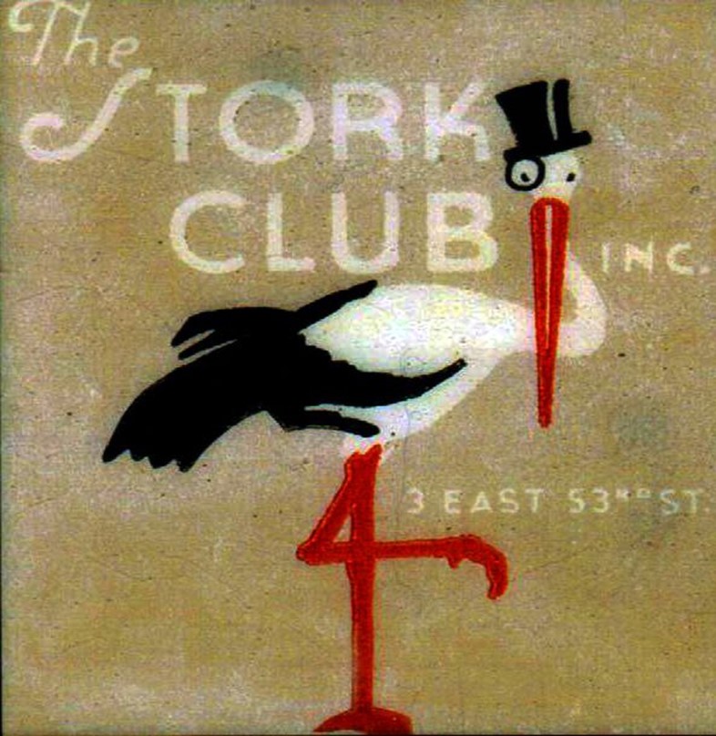 The logo of the Stork Club