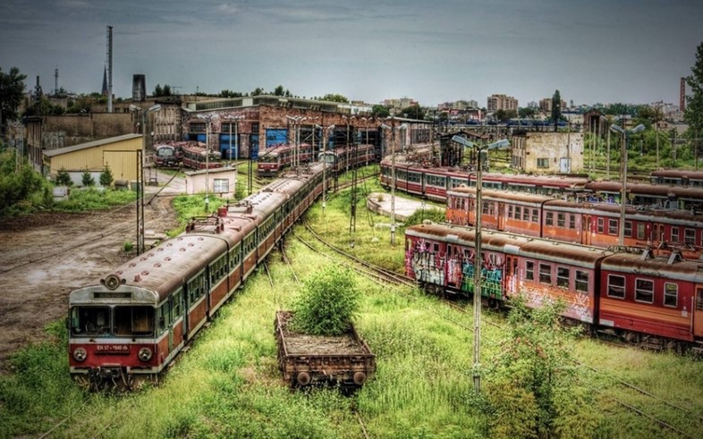 Czestochowa, an abandoned train depot in Poland
