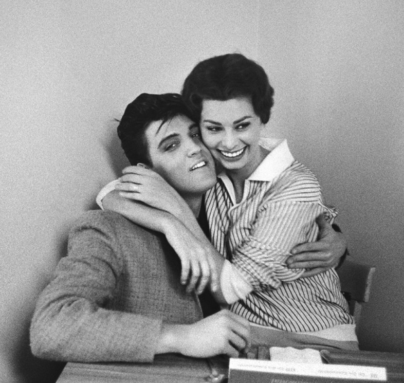 Elvis Presley and Sophie Loren at Paramount Studios, 1958