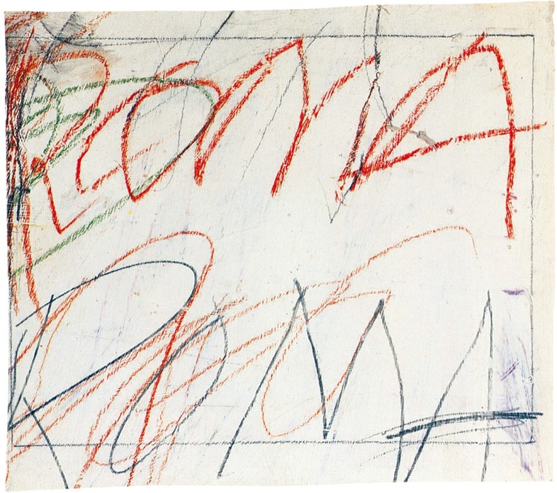 Untitled, 1957, Gouache, wax crayon, pencil on irregularly c