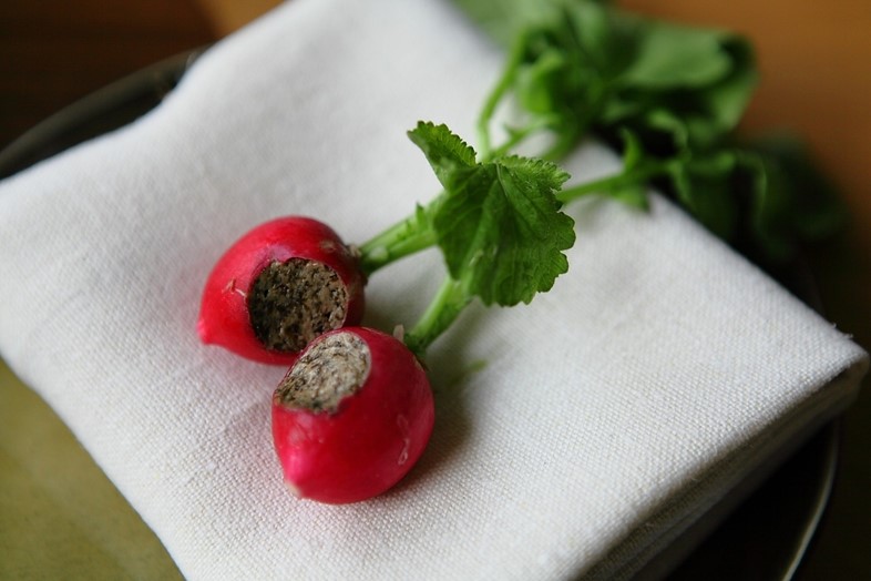 Radishes with seaweed butter at Story