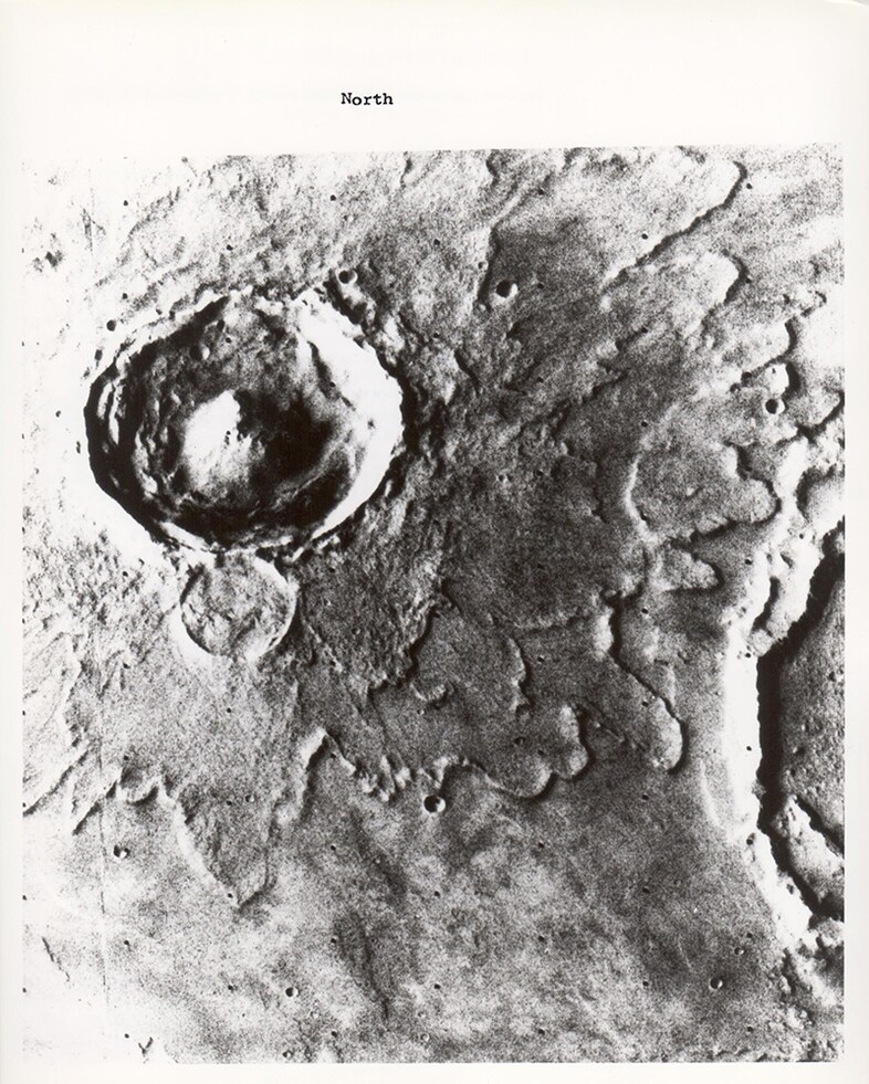 Mars, Yuty crater with fluidised ejecta, Viking Orbiter, Jun