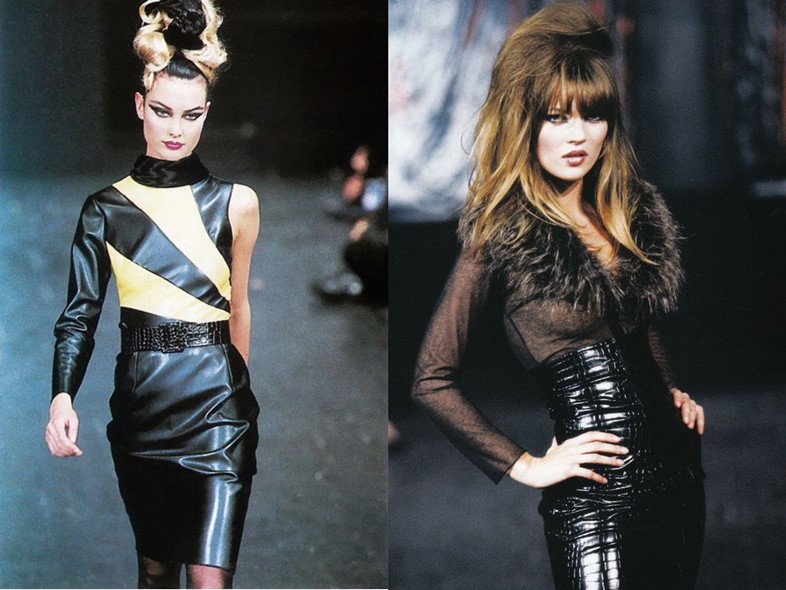 Shalom Harlow (left) and Kate Moss (right) for Jean Colonna 