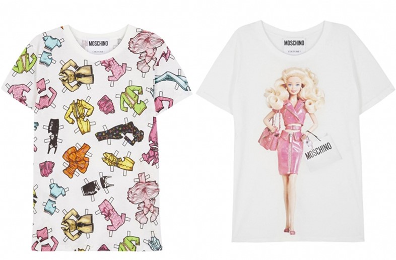 White printed cotton T-shirts by Moschino