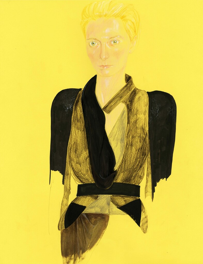 Tilda Swinton in Haider Ackermann for Document Journal