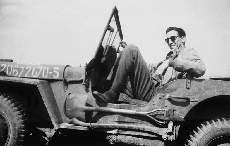 SSalinger in his jeep after the liberation of Paris