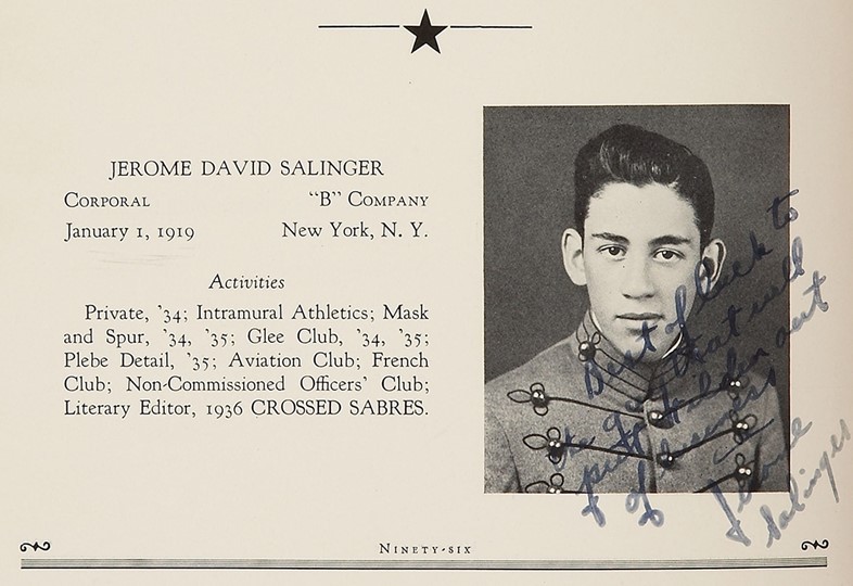 J.D. Salinger in the 1936 Valley Forge Military Academy year