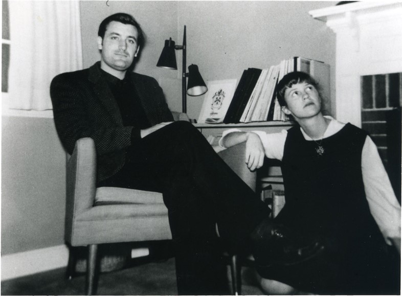 Sylvia Plath and Ted Hughes in Concord, shortly before movin