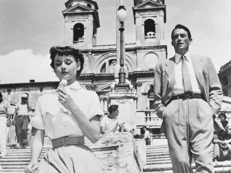 Audrey Hepburn and Gregory Peck in Roman Holiday, 1954
