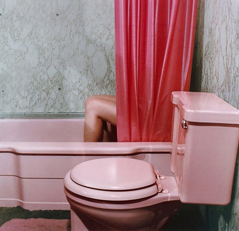 Sandy Skoglund, Knees in tub, 1977