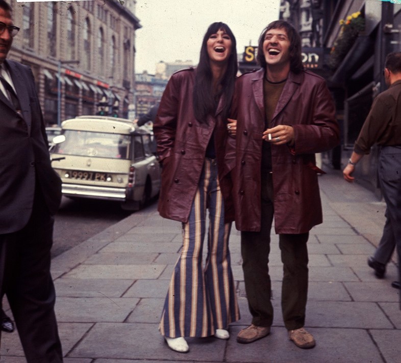 Sonny &amp; Cher after performing live for a TV recording, June