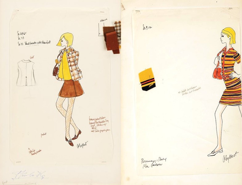 Andrea Sylbert&#39;s Costume Sketch for Rosemary&#39;s Baby (1968)