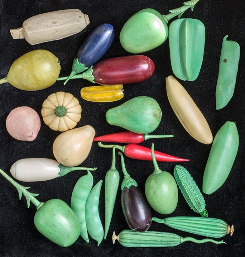 Ivory Models of Fruit and Vegetables