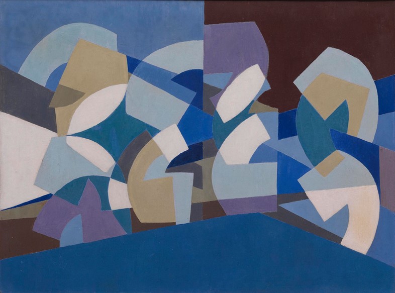 Saloua Raouda Choucair, Composition in Blue Module, 1947-51