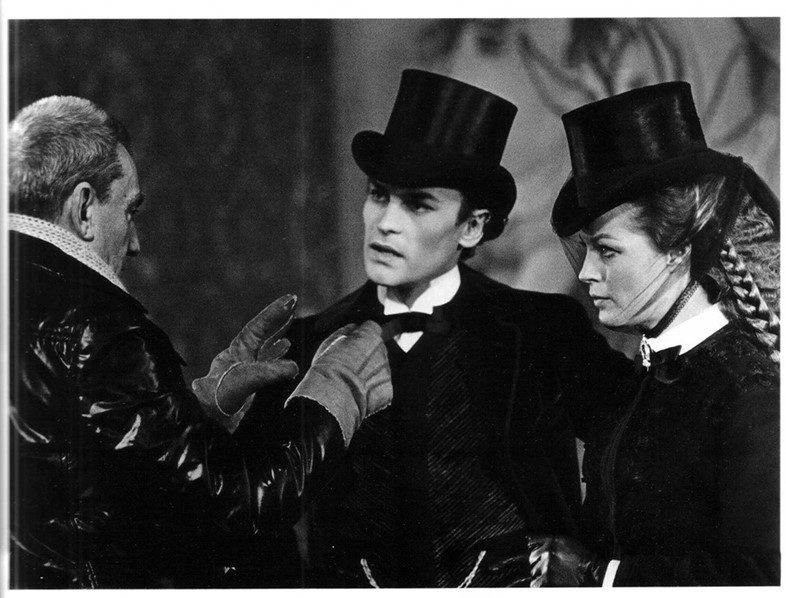 Luchino Visconti, Helmut Berger and Romy Schneider