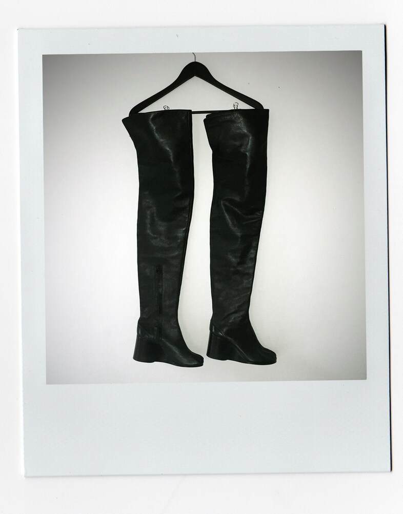 Thigh high Tabi wedge boots, 2001