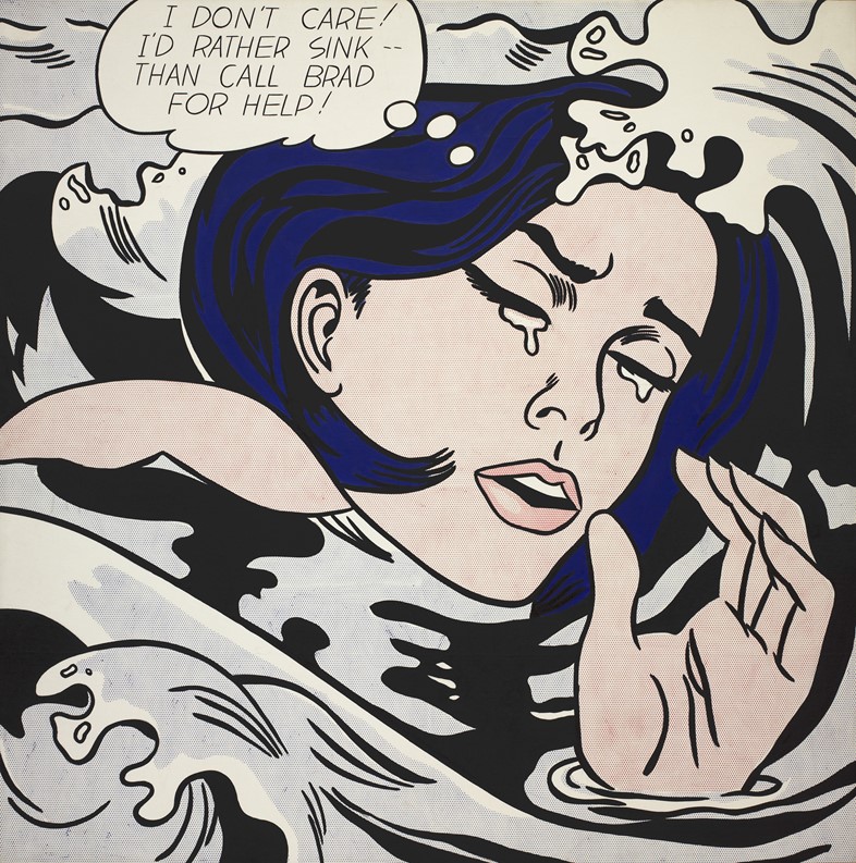 Roy_Lichtenstein_Drowning_Girl_1963_Oil_and_synthe